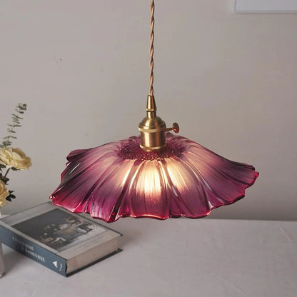 Deep Red Flower Pendant Lamp for Dining Table or Living Room - view 6