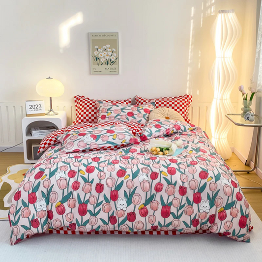Abstract Pattern Duvet Cover Set in Multiple Colors - view 2