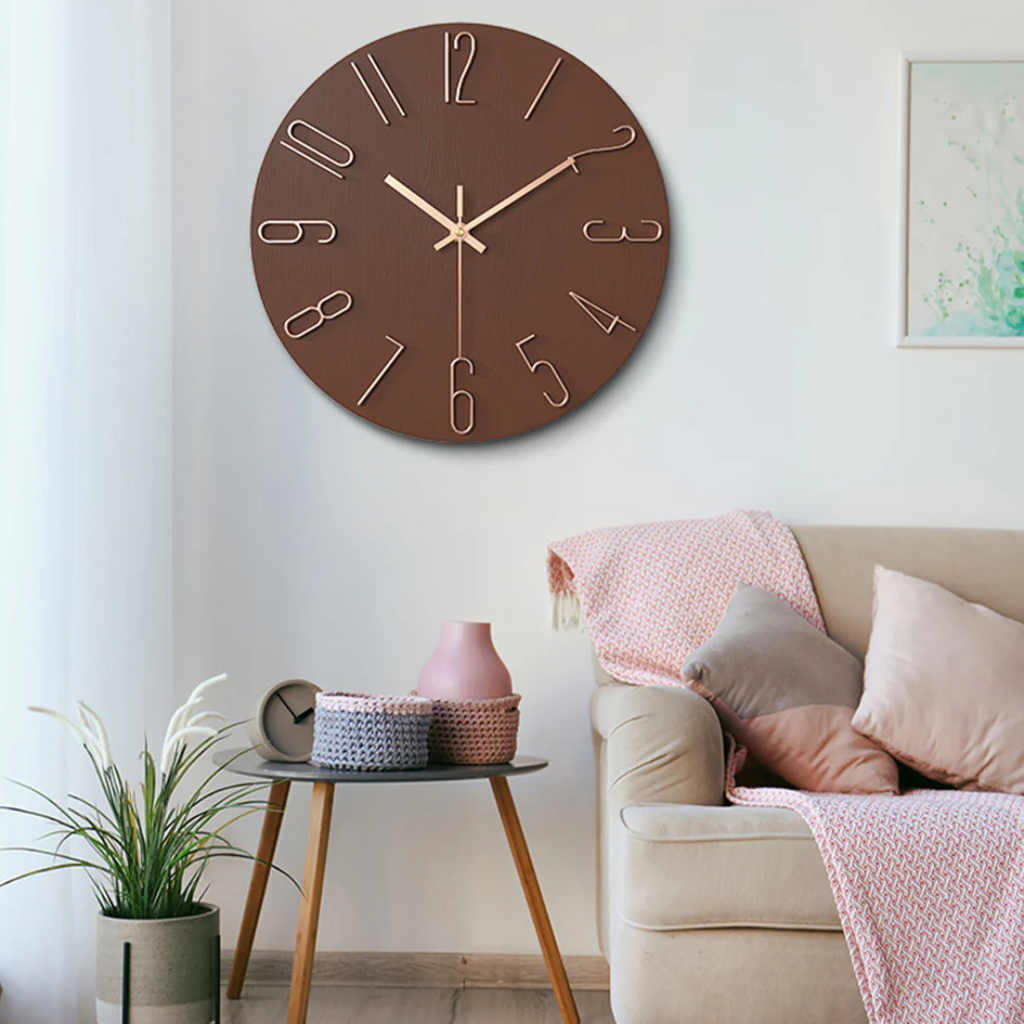 Modern Black Plastic Wall Clock - Minimalist Design for Home Decor