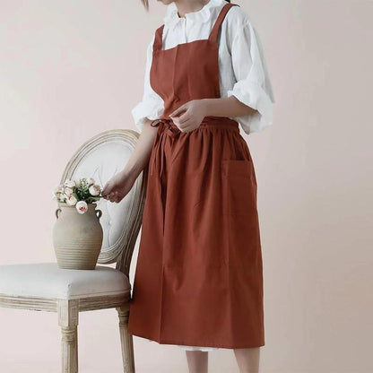 Gray Kitchen Apron with Pockets for Cooking and Baking - view 5