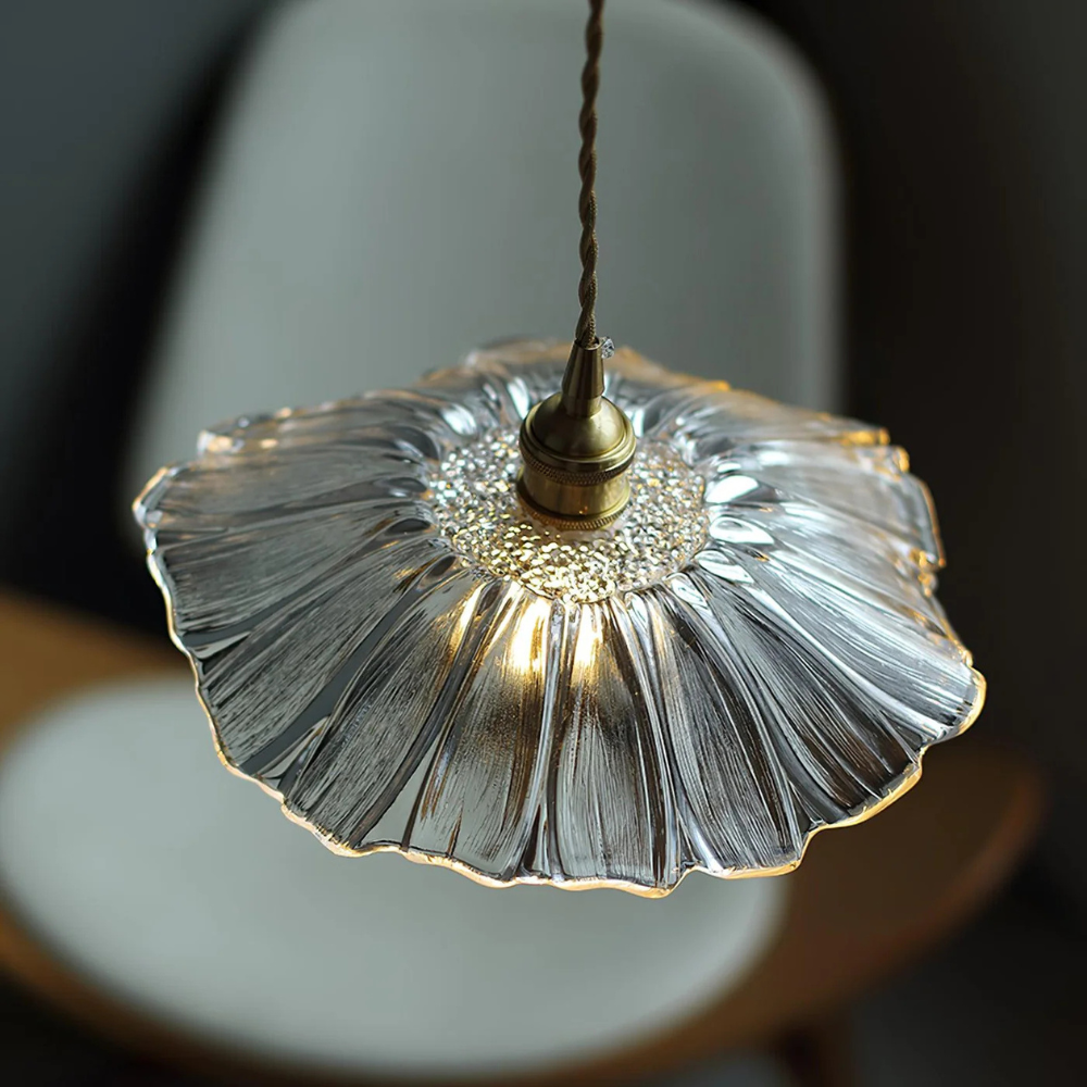 Flower Pendant Lamp in Purple and Amber for Dining Room Decor - view 16