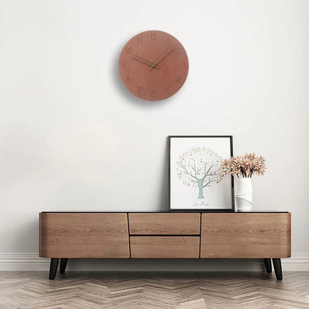 Trævægur – 29 cm Minimalist Wood Wall Clock for Living Room or Bedroom