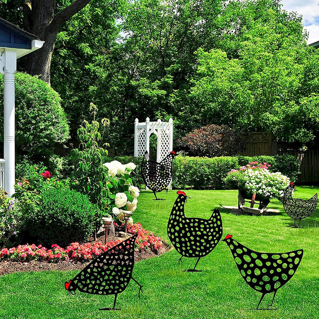 Stainless Steel Decorative Metal Chicken for Garden or Terrace – view 6