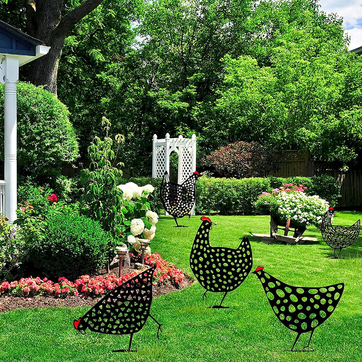 Stainless Steel Decorative Metal Chicken for Garden or Terrace – view 6