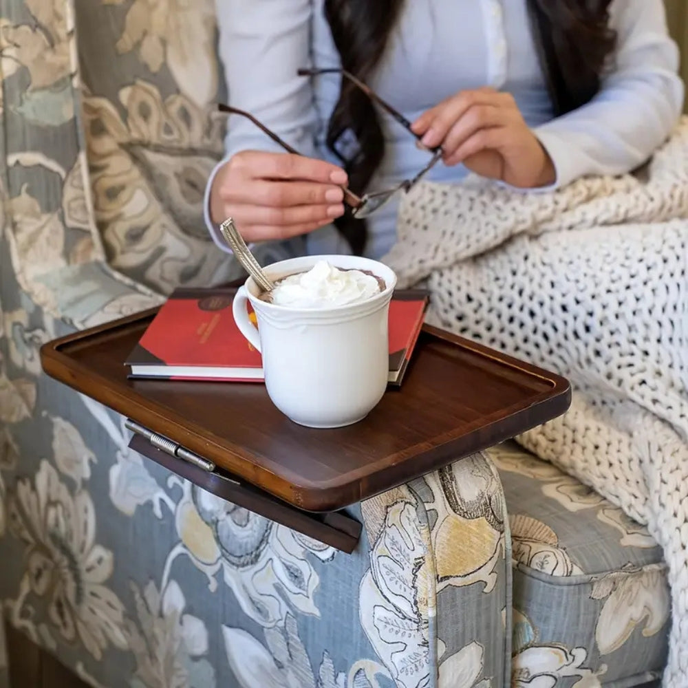 Adjustable Clip-On Armrest Table for Snacks and Laptop - view 5