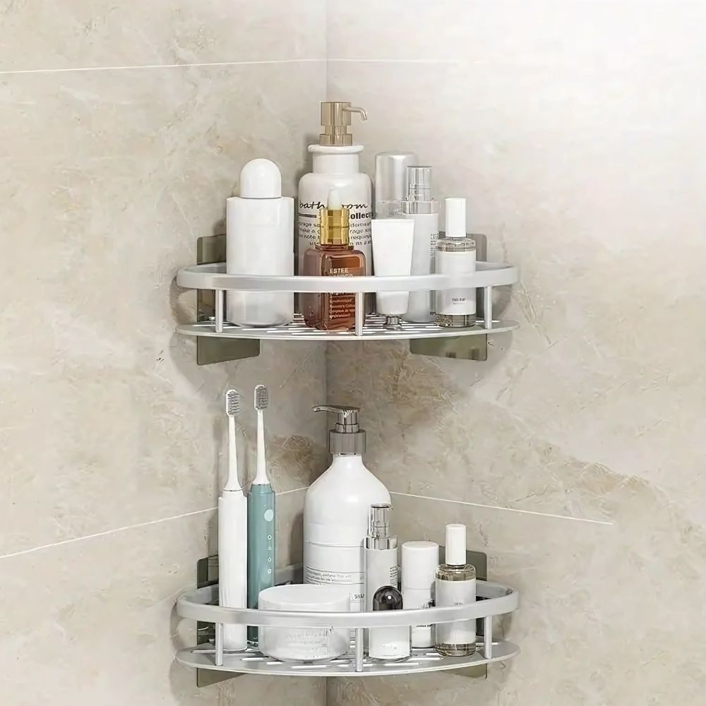 Bathroom Wall Shelf with Removable Hook - No-Drill Mounting - view 4
