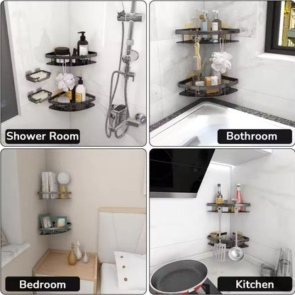 Bathroom Wall Shelf with Removable Hook - No-Drill Mounting - view 6