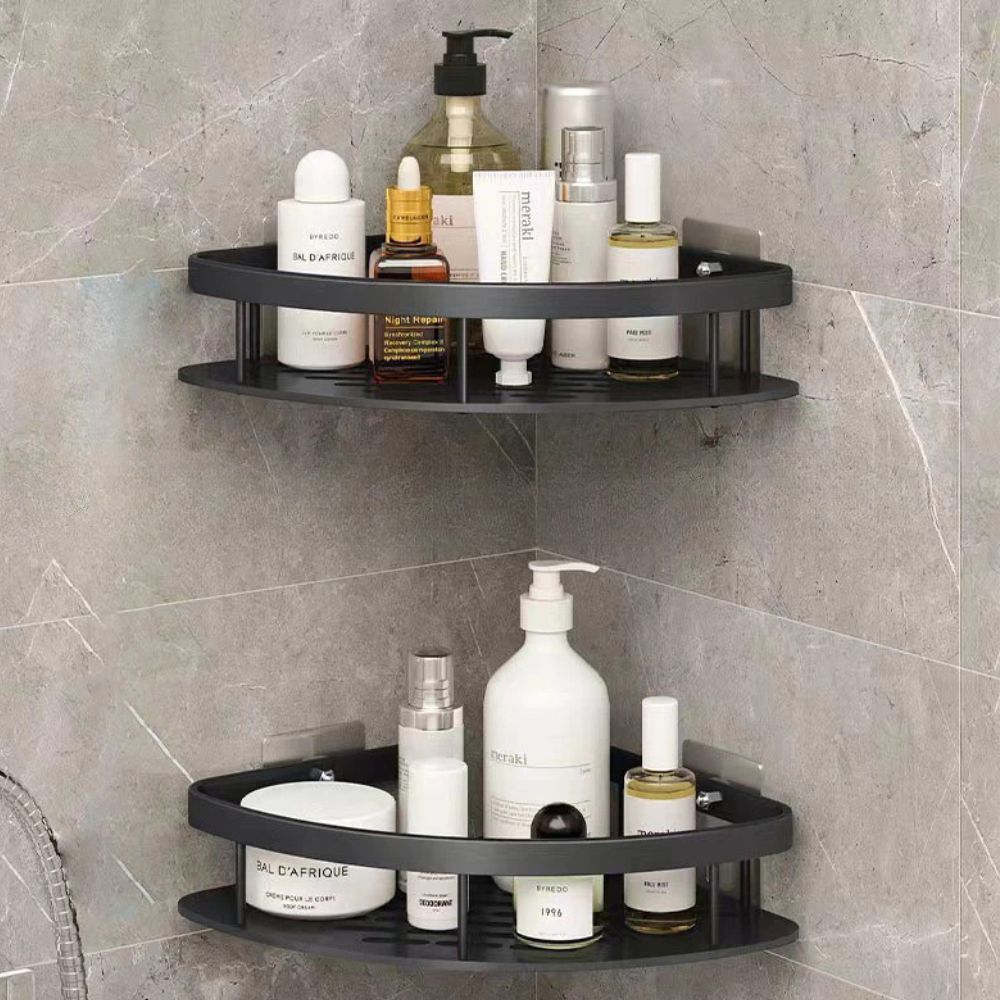 Bathroom Wall Shelf with Removable Hook - No-Drill Mounting - view 9