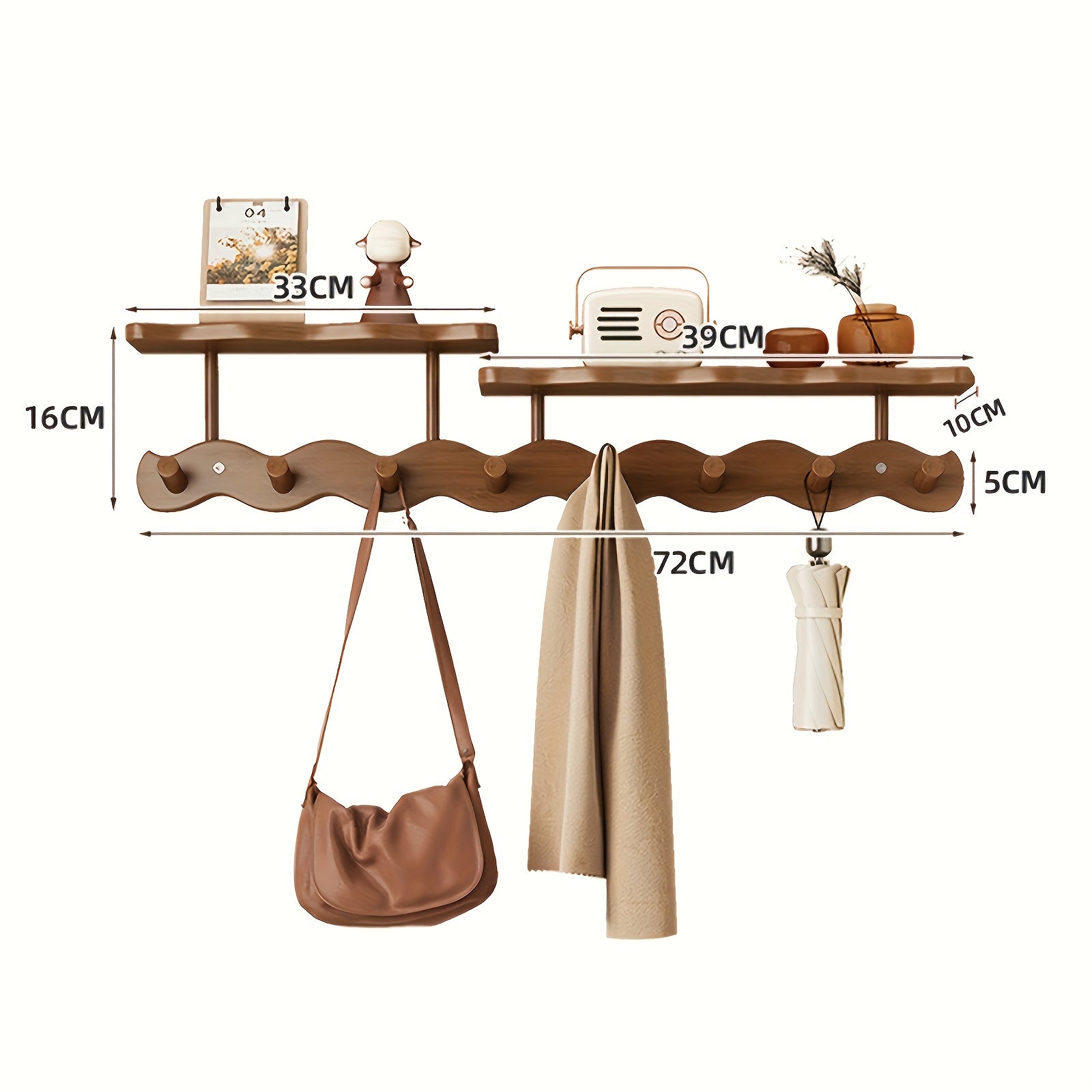 Wall-Mounted Coat Rack with 8 Shelves for Modern Spaces - view 8