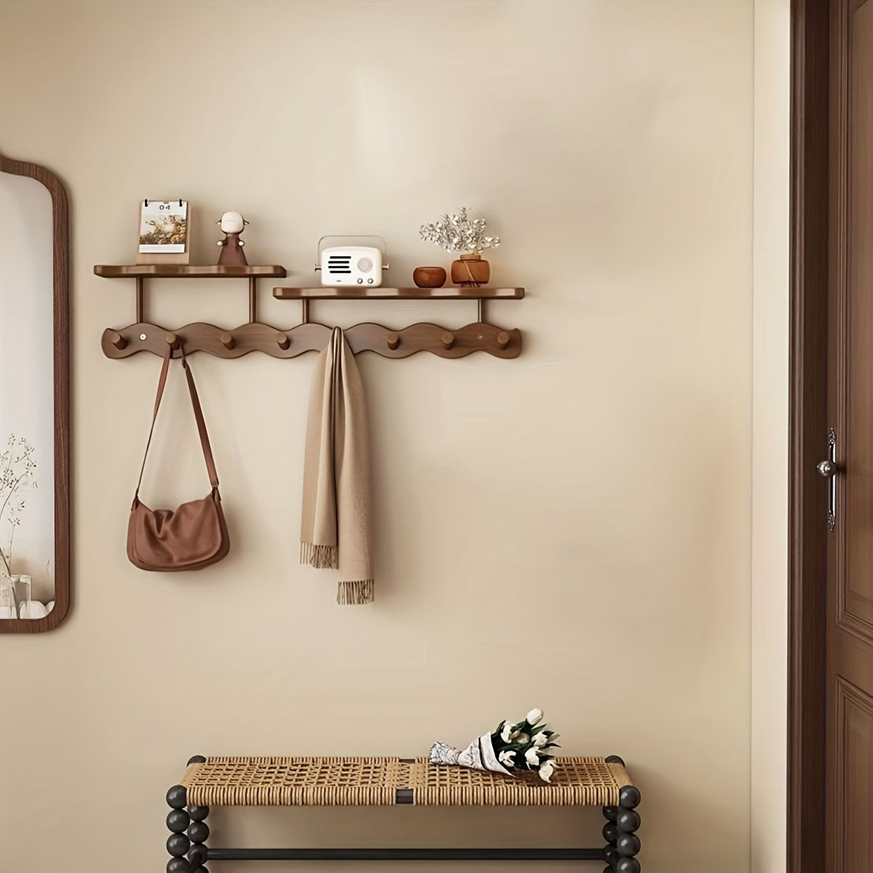 Wall-Mounted Coat Rack with 8 Shelves for Modern Spaces - view 7