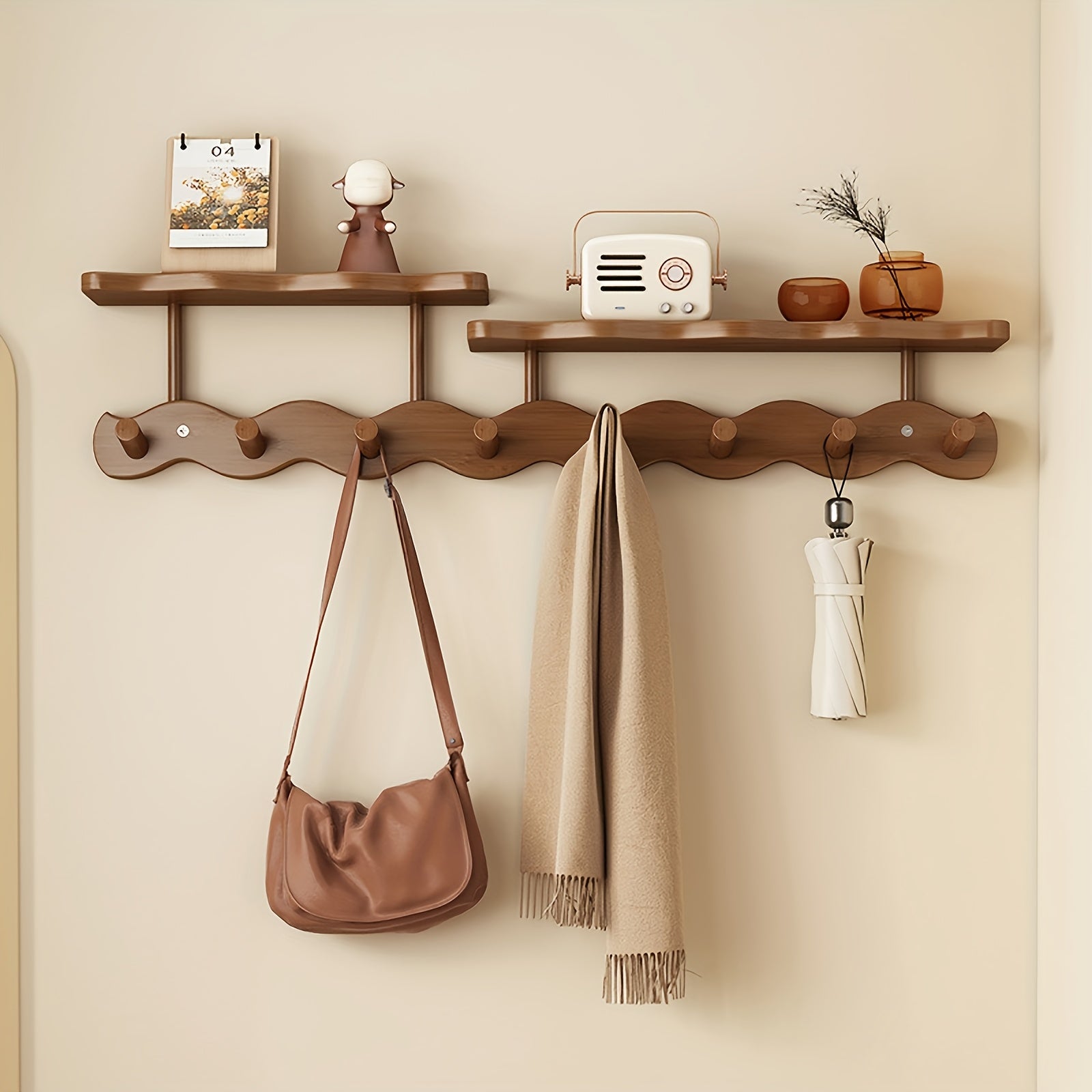 Wall-Mounted Coat Rack with 8 Shelves for Modern Spaces - view 3