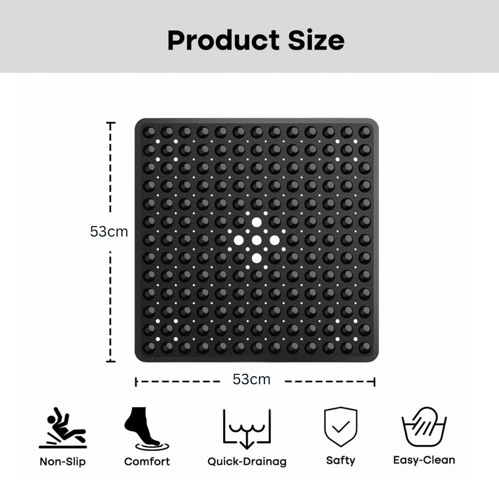 Non-Slip White Bath Mat with Minimalist Design for Shower - view 4