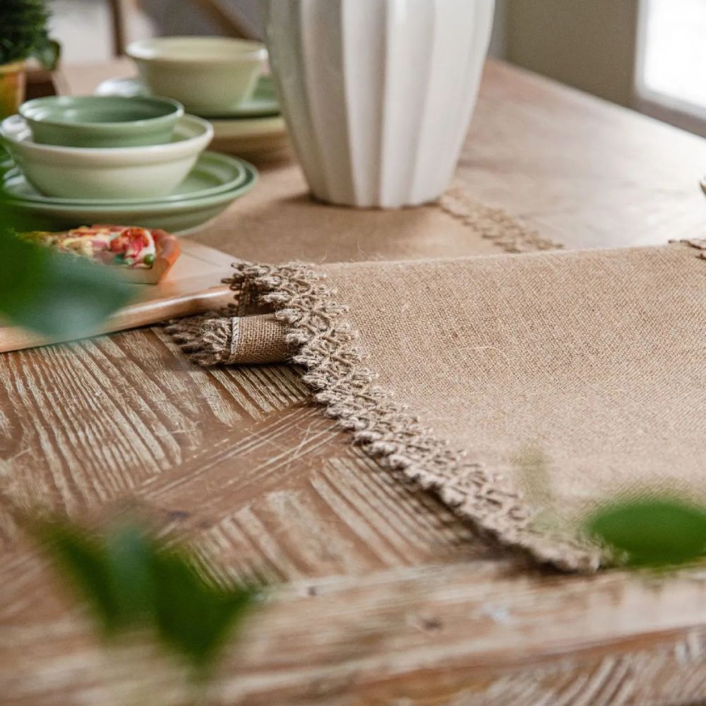 Jute Placemat – Bohemian Neutral Design for Dining Table Decor – view 6