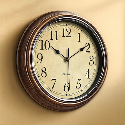 Brown Timeless Wall Clock for Living Room, Kitchen or Office - view 2