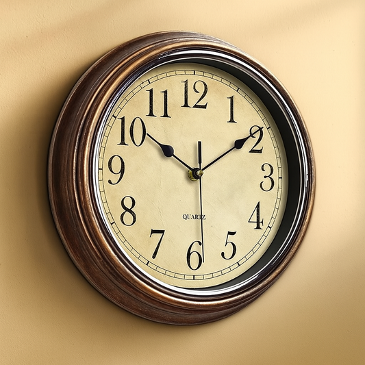 Brown Timeless Wall Clock for Living Room, Kitchen or Office - view 2