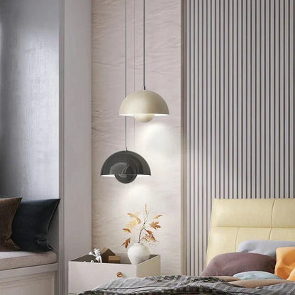 Scandinavian Pendant Light - Matte Black, Semi-Round Shape - view 15