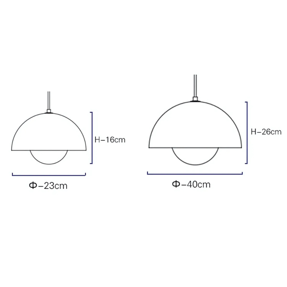 Scandinavian Pendant Light - Matte Black, Semi-Round Shape - view 10