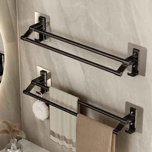 Aluminum Towel Holder with Double Rod – Modern Bathroom Decor