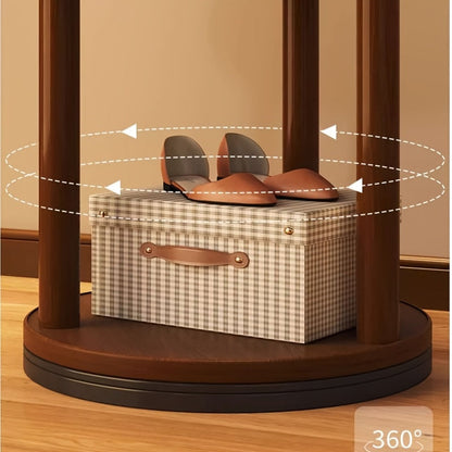 360° Rotating Coat Rack – 3 Shelves and 9 Hooks for Entryway - view 6