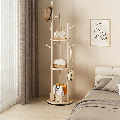 360° Rotating Coat Rack – 3 Shelves and 9 Hooks for Entryway - view 7