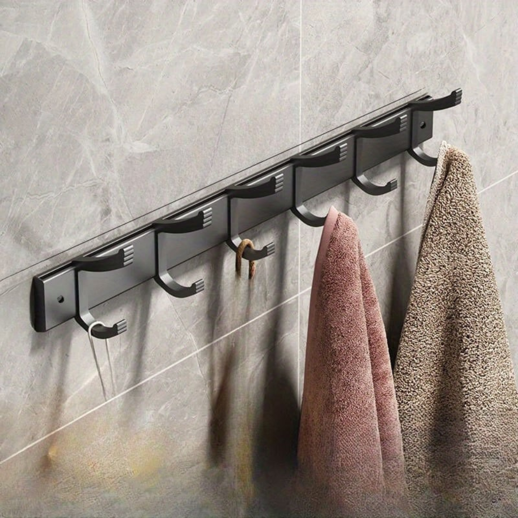 Black Wall-Mounted Clothes Rack – Minimalist Design for Any Room - view 10