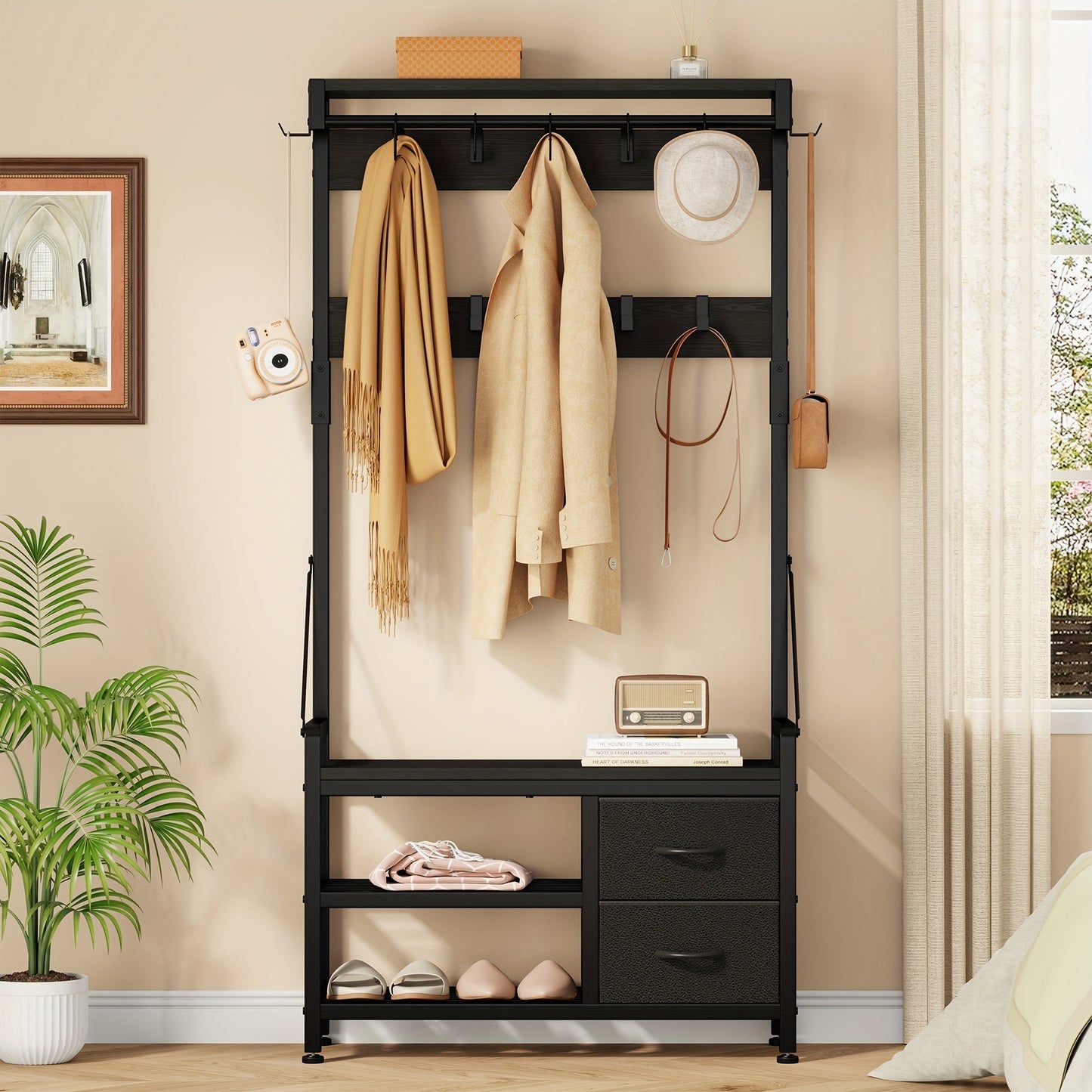 Coat Rack with Bench – Multifunctional Entryway Storage - view 6