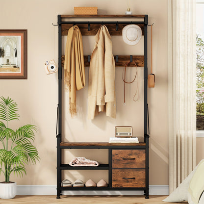 Coat Rack with Bench – Multifunctional Entryway Storage - view 3