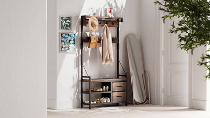 Coat Rack with Bench – Multifunctional Entryway Storage - view 4
