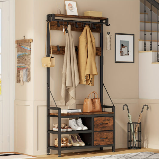 Coat Rack with Bench – Multifunctional Entryway Storage - view 2