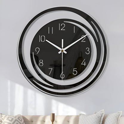 Black Scandinavian Wall Clock - Minimalist Silent Design - view 3