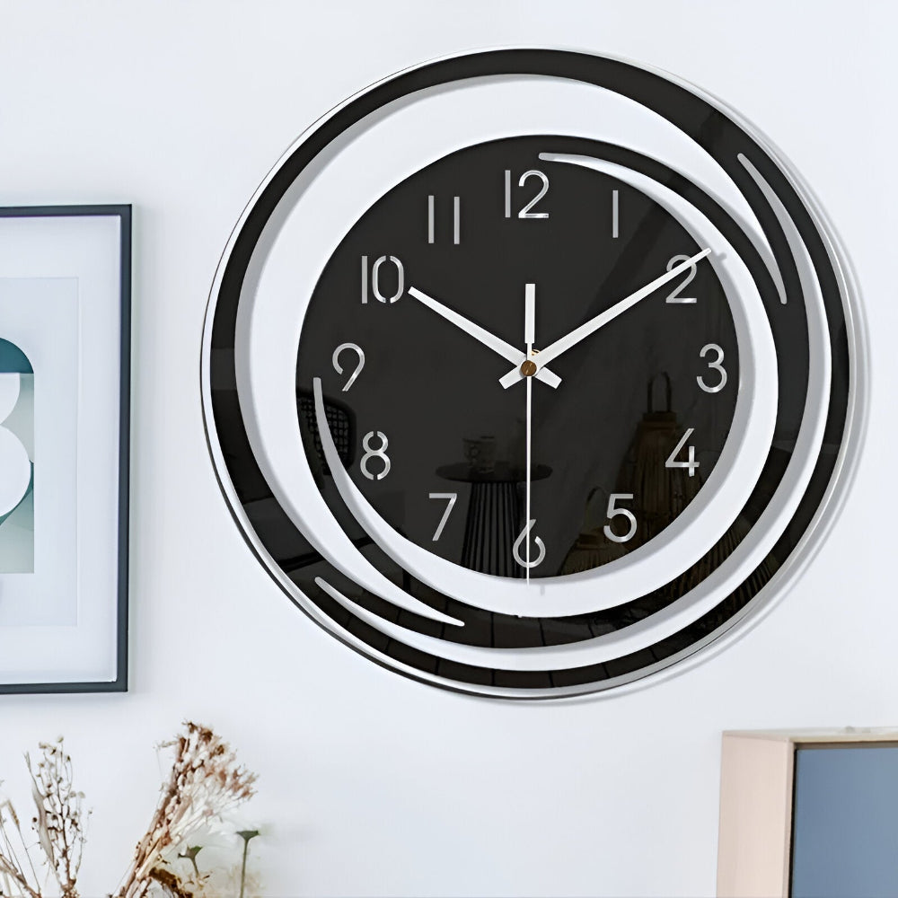 Moderne Vægur – Sort Akryl, Minimalistisk Design til Stue eller Soveværelse – view 6