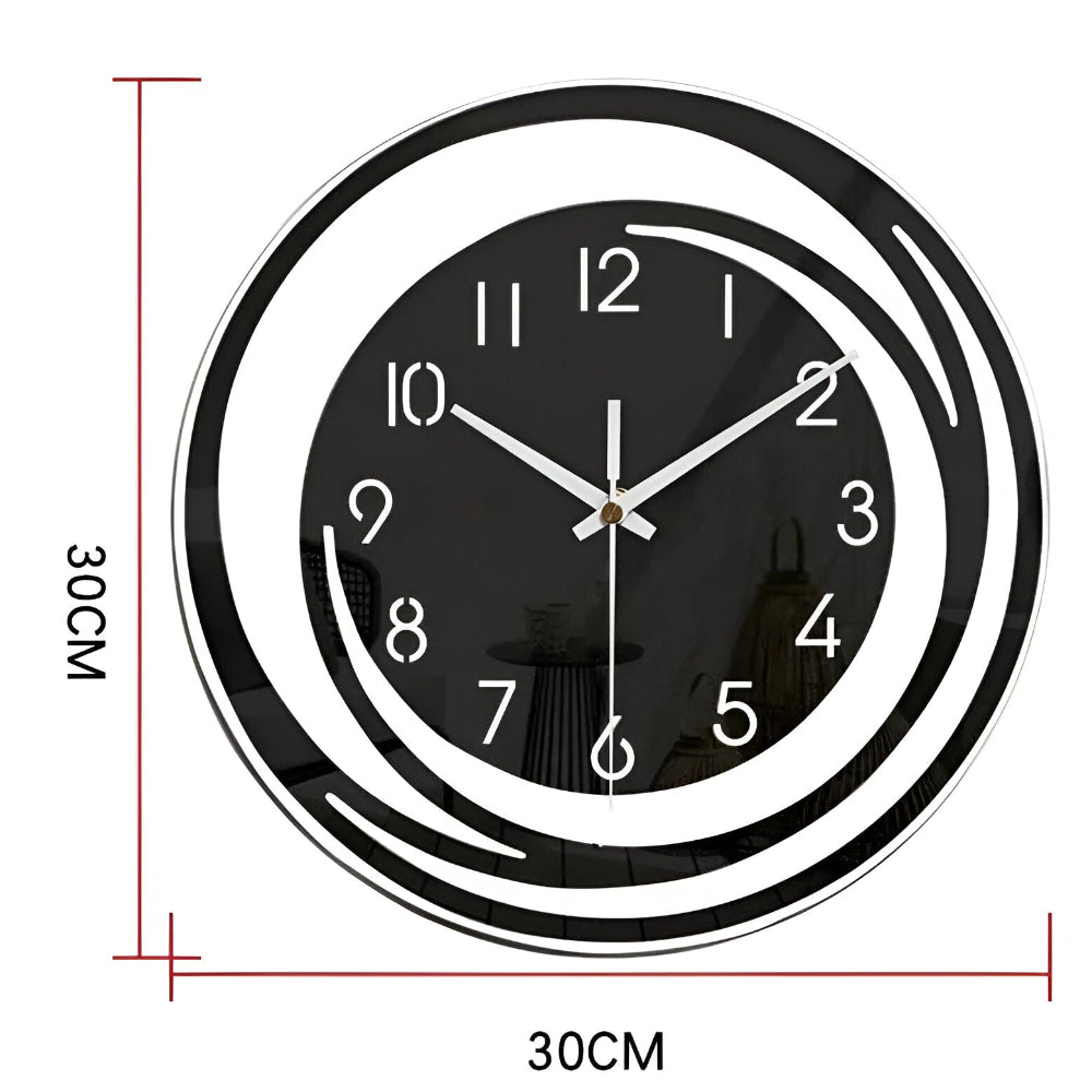 Moderne Vægur – Sort Akryl, Minimalistisk Design til Stue eller Soveværelse – view 7