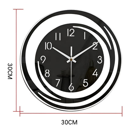 Black Scandinavian Wall Clock - Minimalist Silent Design - view 7