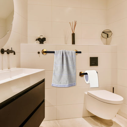 Matte Black Towel Holder Set for Modern Bathrooms - view 4