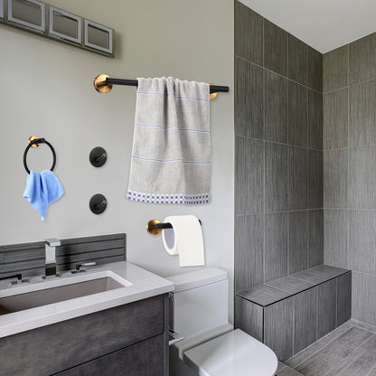 Matte Black Towel Holder Set for Modern Bathrooms - view 5