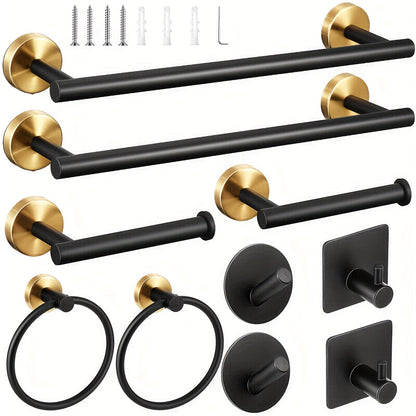 Matte Black Towel Holder Set for Modern Bathrooms - view 2
