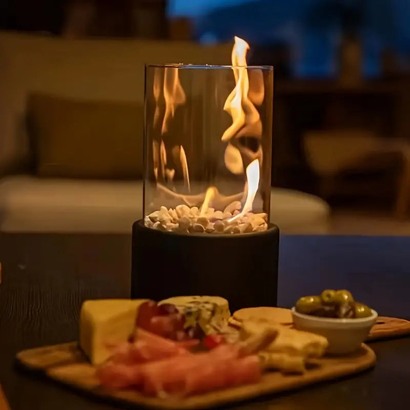 Table Fireplace - Smoke-Free Glass & Stainless Steel for Indoor/Outdoor – view 7