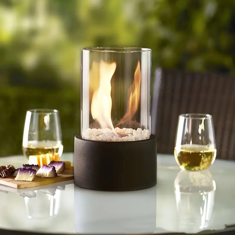 Table Fireplace - Smoke-Free Glass & Stainless Steel for Indoor/Outdoor – view 8