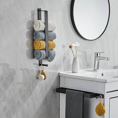 Freestanding Towel Holder with Hooks for Modern Bathrooms - view 3