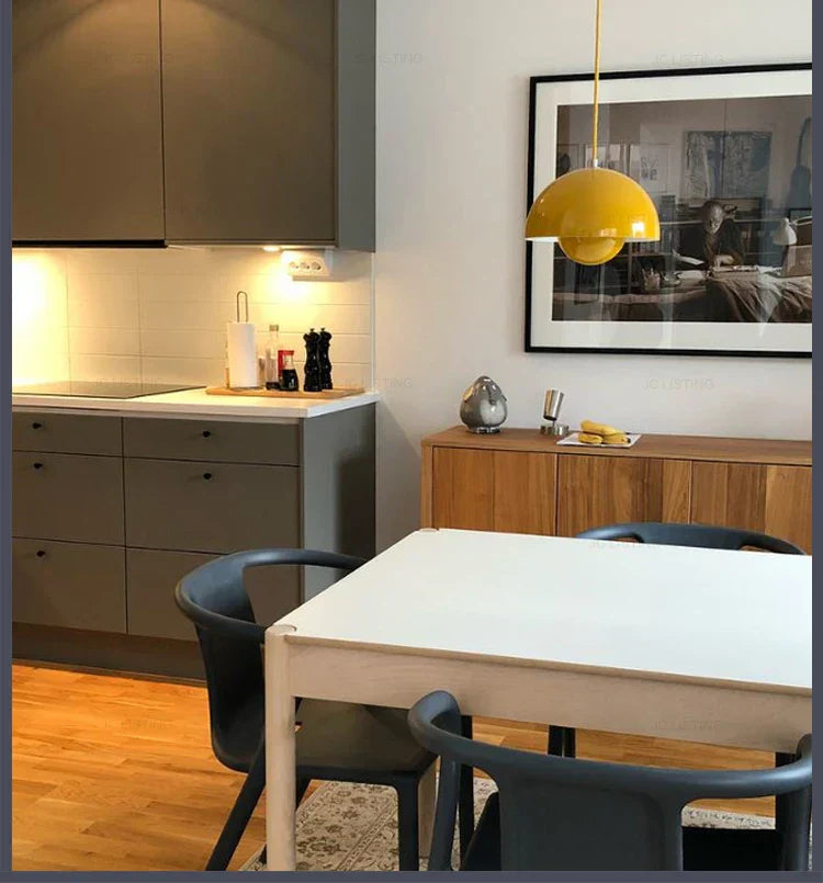 Scandinavian Pendant Light - Matte Black, Semi-Round Shape - view 16