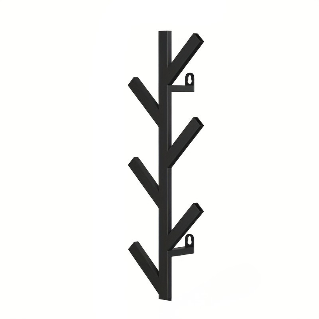 Wall-Mounted Clothes Rack with Gold-Colored Pipes - view 5