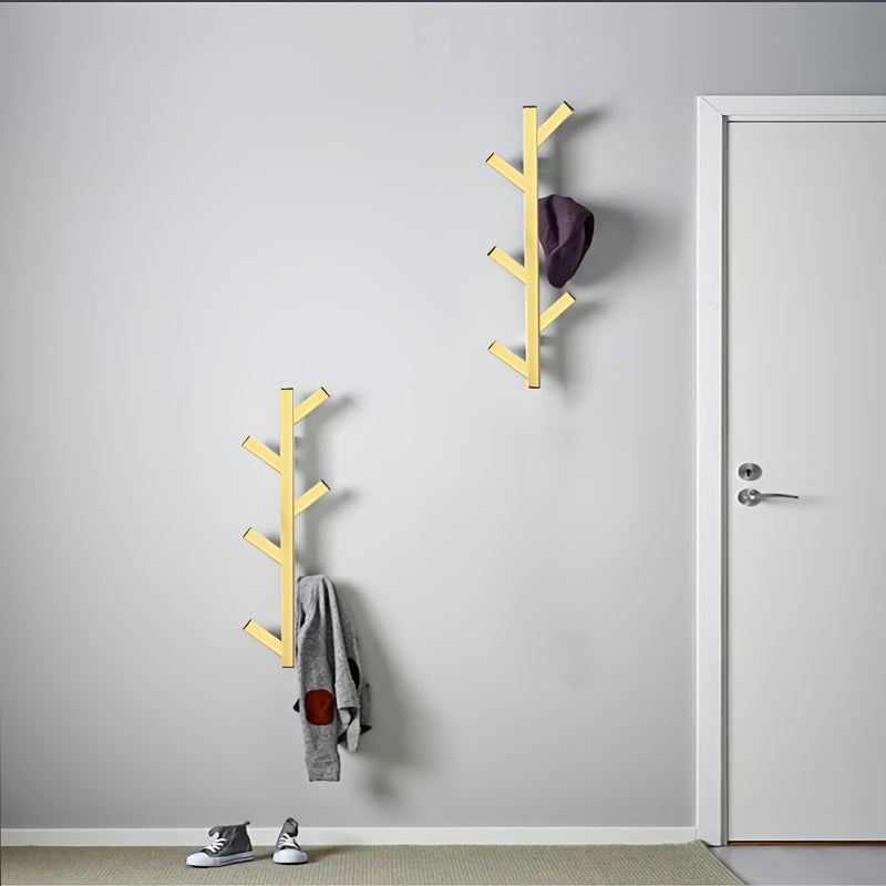 Wall-Mounted Clothes Rack with Gold-Colored Pipes - view 14