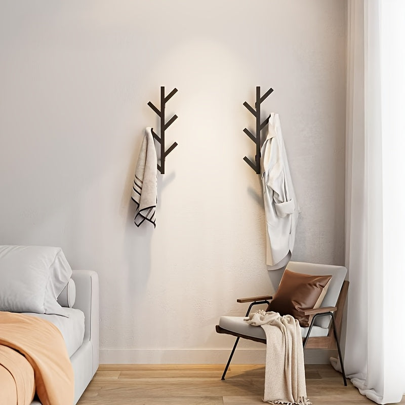 Wall-Mounted Clothes Rack with Gold-Colored Pipes - view 3