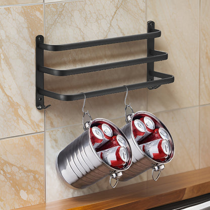 Black 3-Tier Wall-Mounted Towel Holder for Bathroom - view 6