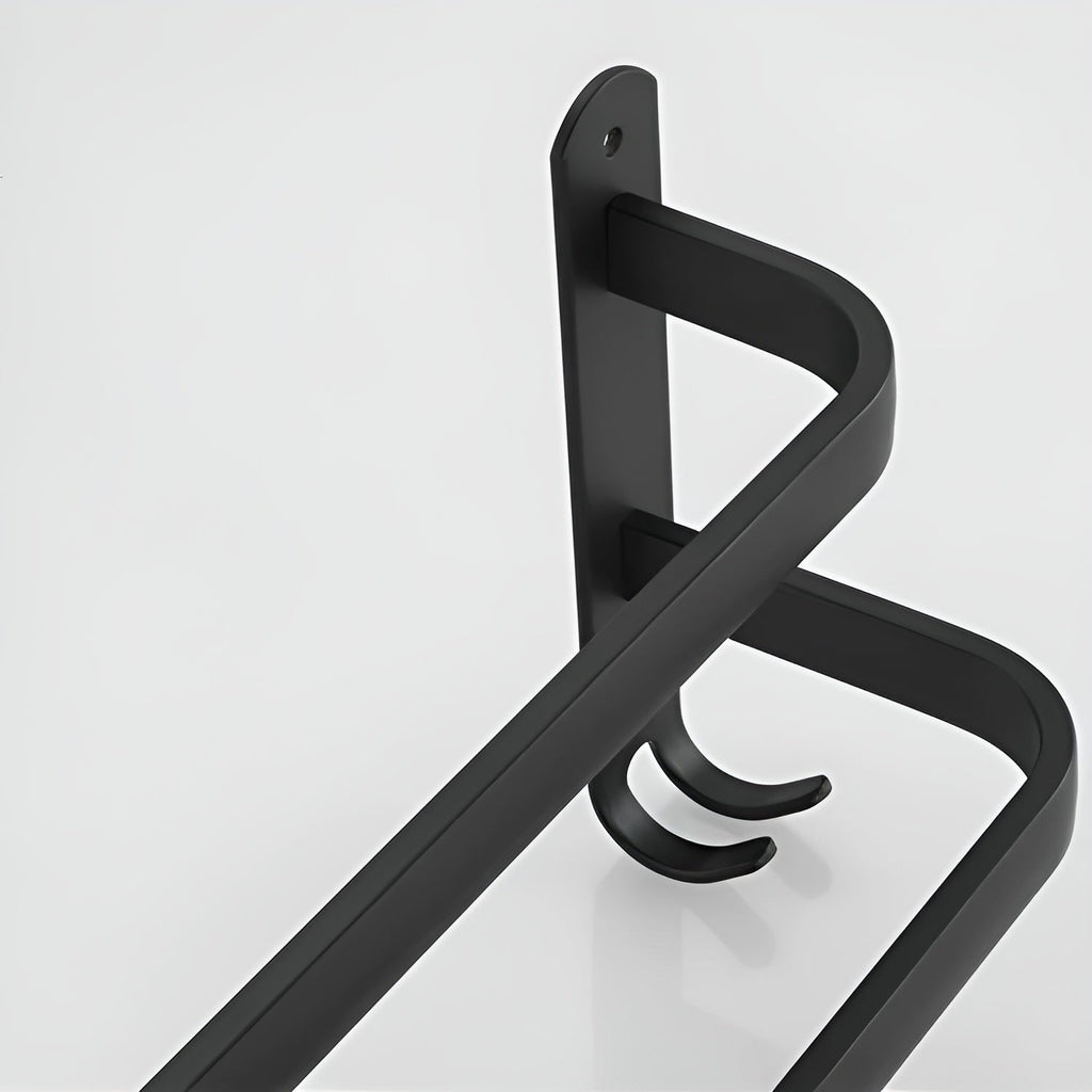 Black Aluminum 3-Tier Wall-Mounted Towel Holder for Bathroom – view 7