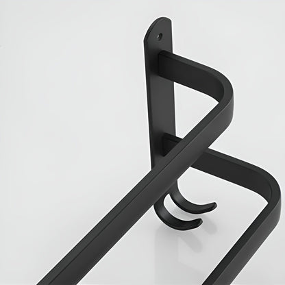 Black 3-Tier Wall-Mounted Towel Holder for Bathroom - view 7