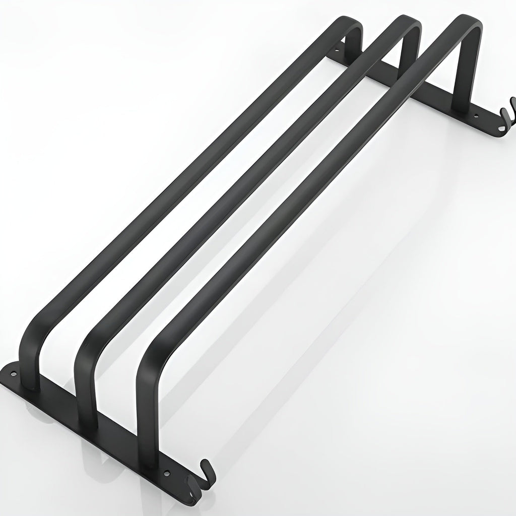 Black Aluminum 3-Tier Wall-Mounted Towel Holder for Bathroom – view 8