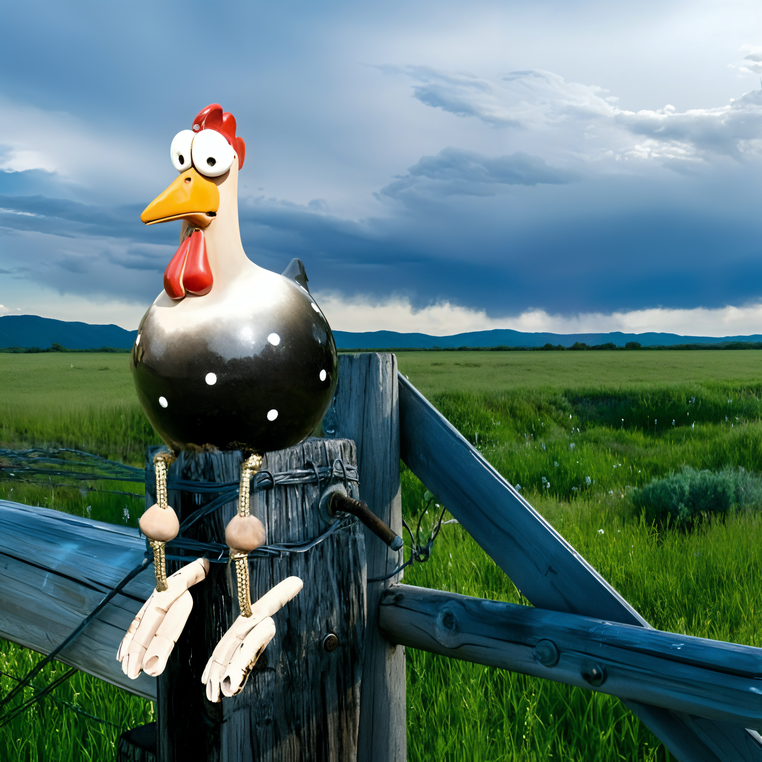 Eccentric Chicken Figure - Weather-Resistant Resin Garden Decor – view 16