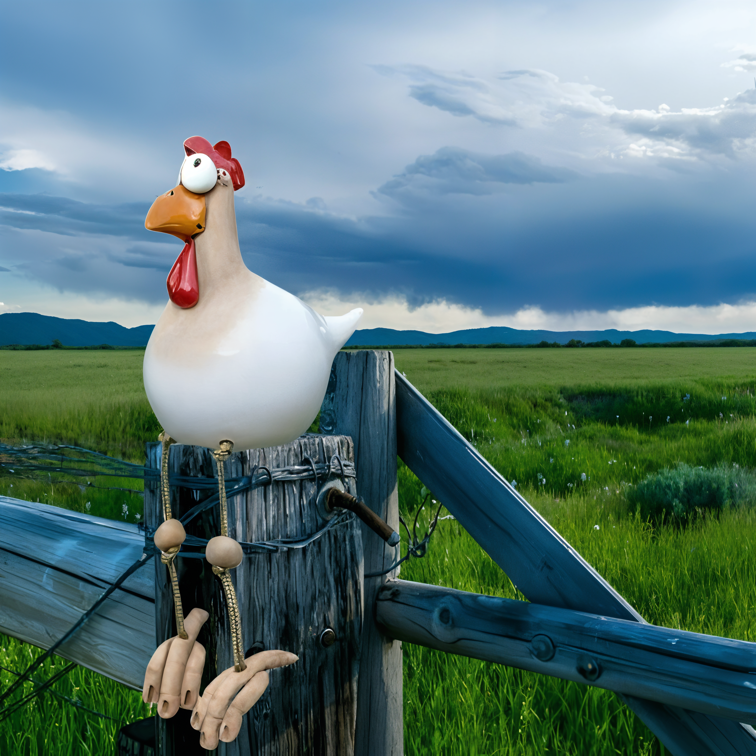 Eccentric Chicken Figure - Weather-Resistant Resin Garden Decor – view 6