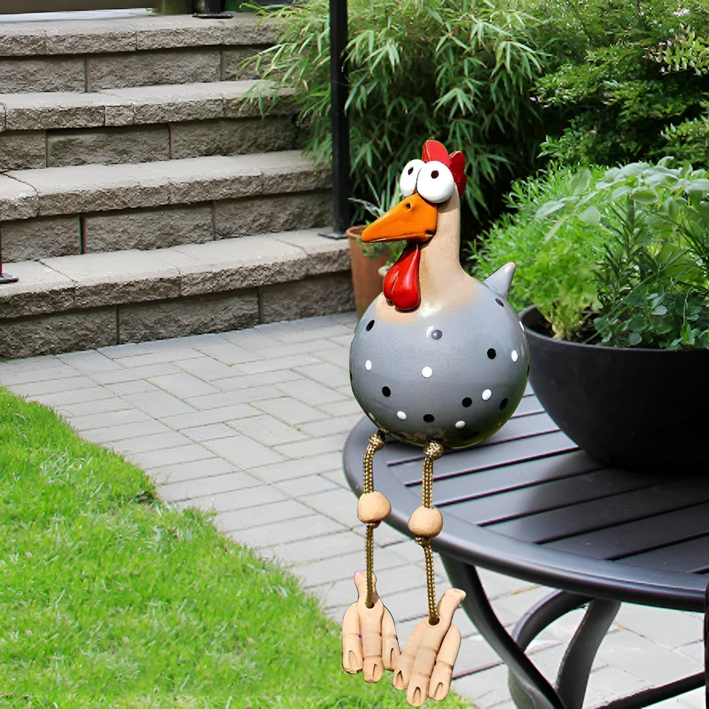 Eccentric Chicken Figure - Weather-Resistant Resin Garden Decor – view 2